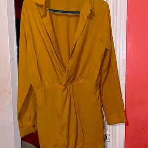 mustard romper dress